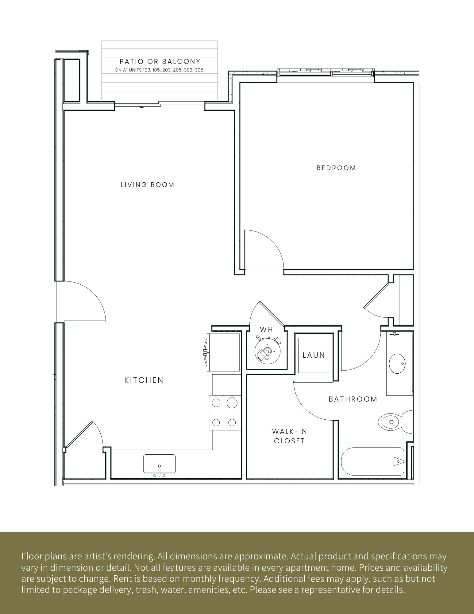 Floor plan layout diagram for A1
